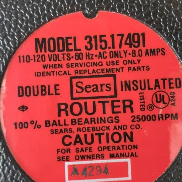 CRAFTSMAN 1 1/2 HP ROUTER MODEL 315.17491 1/4 SHANK 25000 RPM CASE & WRENCH - Picture 9 of 10